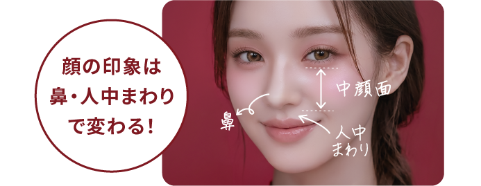 顔の印象は鼻・人中まわりで変わる!