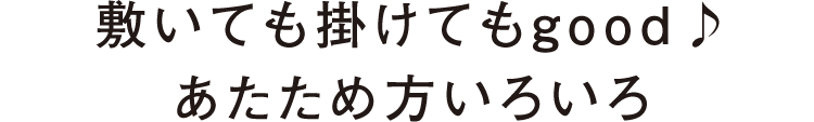 敷いても掛けてもgood♪あたため方いろいろ